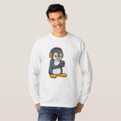 T-shirt Casque de musique Penguin (Devant entier)