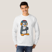 T-shirt Casque de musique Penguin (Devant entier)