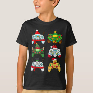 T-shirt Casque de Père Noël de manette de jeu vidéo pour g