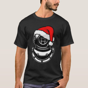 T-shirt Casque de plongée sous-marine Santa Hat Christmas