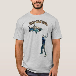 T-shirt Casque de plongée vintage combattant un requin tig