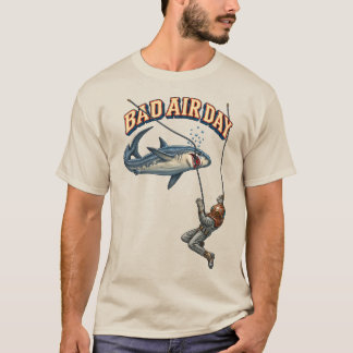 T-shirt Casque de plongée vintage et un grand requin blanc