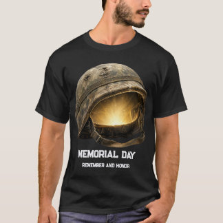 T-shirt Casque de Soldat Lumineux Hommage à la Fête de la