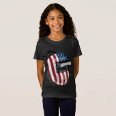 T-Shirt Casque de soudure à drapeau américain forme mignon (Devant entier)
