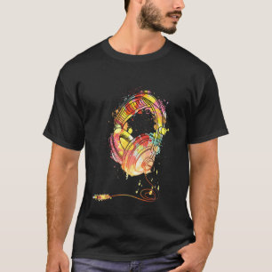 T-shirt Casque DJ Musique Son Long Sleeve