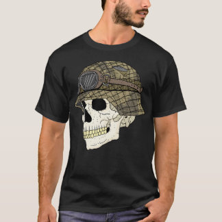 T-shirt Casque Et Crâne De Casque Allemand.