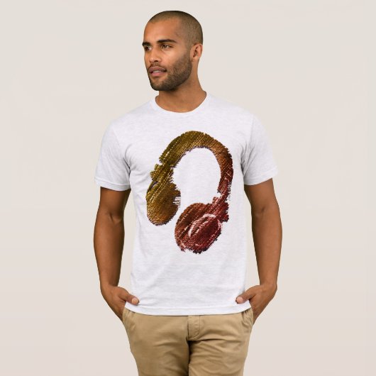 T-shirt casque graphique cool pour dj (Devant entier)
