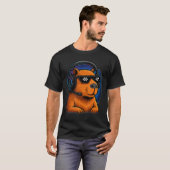 T-shirt Casque Graphique de Jeux Vidéo Capybara Pixel C (Devant entier)