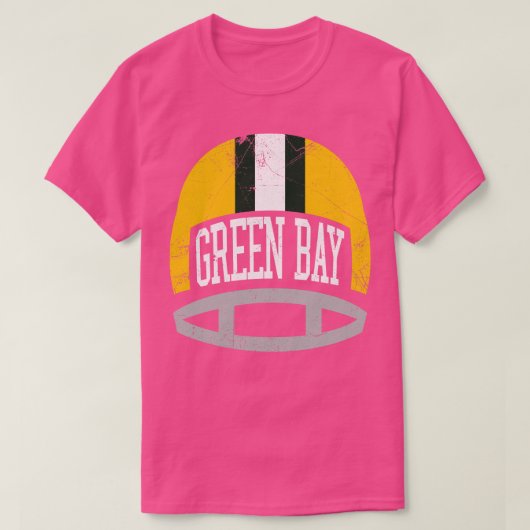 T-shirt Casque Green Bay Retro Green (Design devant)