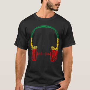 T-shirt Casque Jamaïque Rasta Reggae Music Love