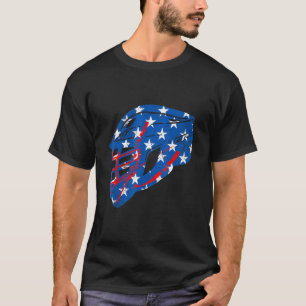 T-shirt Casque Lacrosse Vintage américain Drapeau Lax Bâto