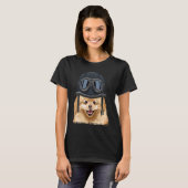 T-shirt Casque moto vintage Pomeranian (Devant entier)
