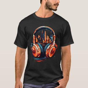 T-shirt Casque Musique Non Stop Amusement Urbain City Life