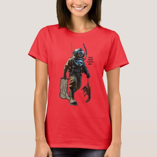 T-shirt Casque plongeur attraper un homard sous-marin URM (Devant)