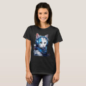 T-shirt Casque Rave EDM Chat Manx (Devant entier)