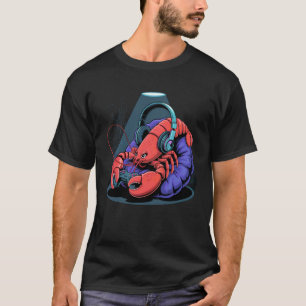 T-shirt Casque Red Lobster Manette de jeu vidéo homard