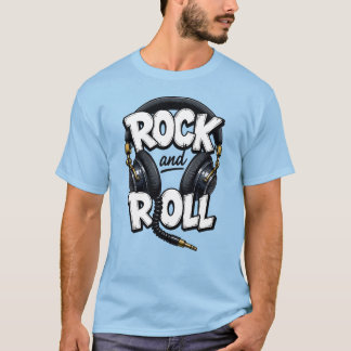 T-shirt Casque Rock and Roll Design pour Amateur de Musiqu