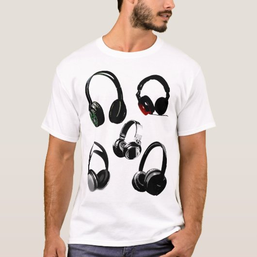 T-shirt Casque Silhouettes Pop Art (Devant)
