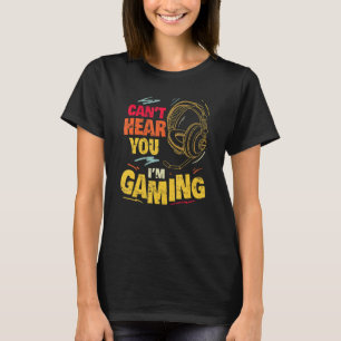 T-shirt Casque Vintage Jeux Vidéo Ne Peut Pas Vous Entendr