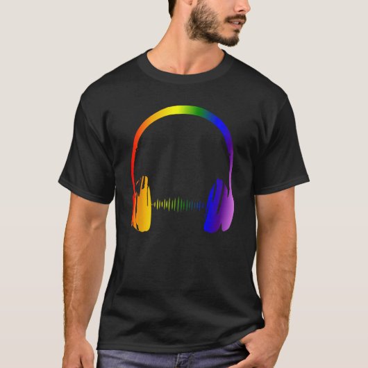 T-shirt Casques colorés Rainbow Party Techno Radio Nig (Devant)