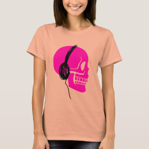 T-shirt Casques crâne rose
