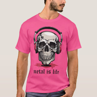 T-shirt Casques de crâne Métal est la vie Métal lourd