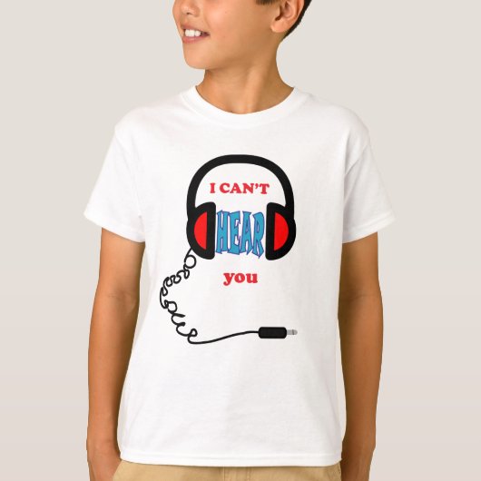 T-shirt Casques de musique amusants (Devant)