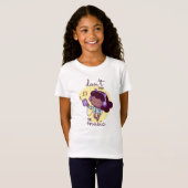 T-Shirt Casques de musique de fille de caractère (Devant entier)