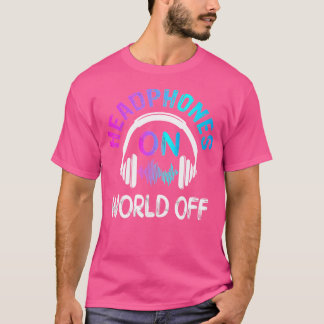 T-shirt Casques De Musique Sur World Off Music Les Amateur