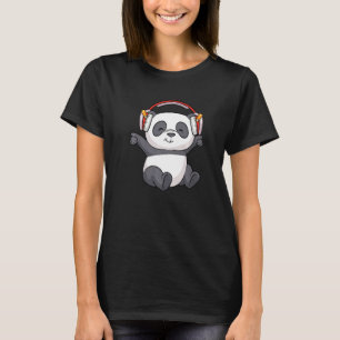 T-shirt Casques DJ Panda Panda Panda Bear Musique