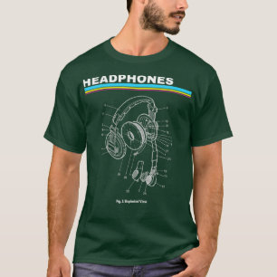 T-shirt Casques DJ - Vue éclatée Disque Jockey