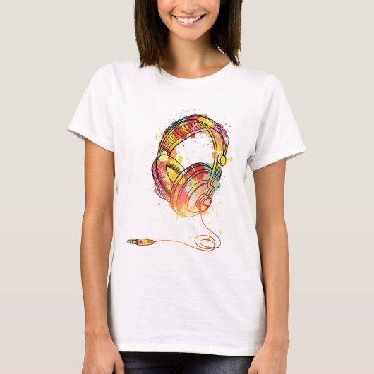 T-shirt Casques filaires multicolores (Devant)