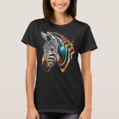 T-shirt Casques Zebra Oeuvre Musique Animale Motif Zebra (Devant)