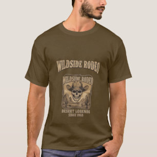 T-shirt Casquette Crâne de Cowboy Rétro Cactus du Désert V