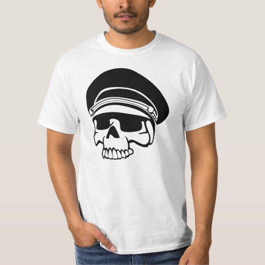 T-shirt Casquette d'Aviator à crâne noir (Devant)