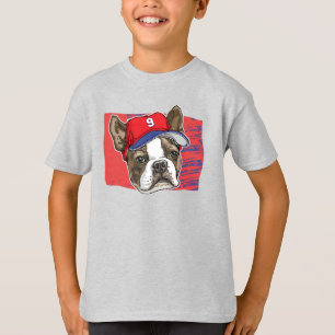 T-shirt Casquette de baseball rouge de Boston Terrier