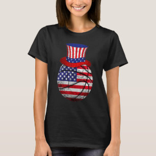 T-shirt Casquette de basket-ball Oncle Sam 4 juillet garço