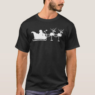 T-shirt Casquette de Noël Flamant rose rose Père Noël Slei