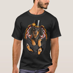 T-shirt Casquette De Pèlerin Dachshund À Pocket Joyeux Tha