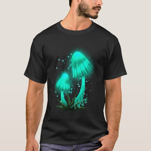 T-shirt Casquette de Pixie psychédélique de Cyan brillant (Devant)