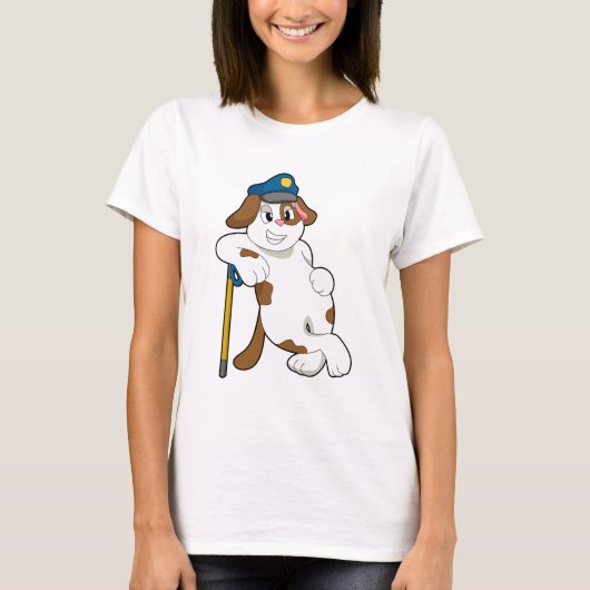 T-shirt Casquette de police de chien (Devant)