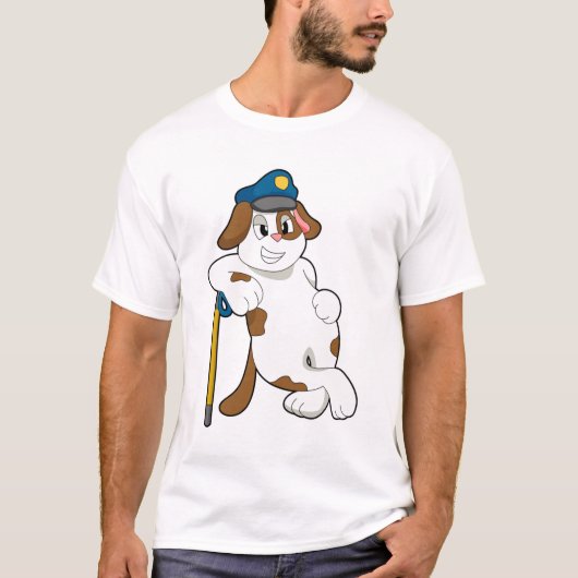 T-shirt Casquette de police de chien (Devant)