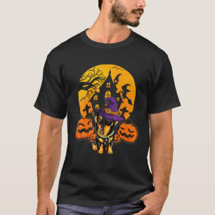 T-shirt Casquette de sorcière Citrouille de chien mou Dach