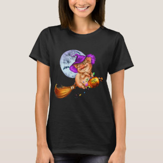 T-shirt Casquette de sorcière Citrouille Pig Halloween