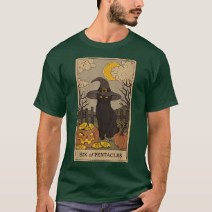 T-shirt Casquette De Sorcière De Carte Tarot Crescent Moon