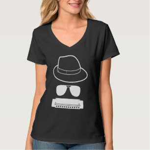 T-shirt Casquette Et Lunettes De Soleil Harmonica Player