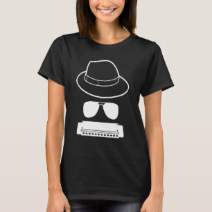 T-shirt Casquette Et Lunettes De Soleil Harmonica Player
