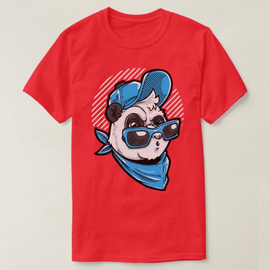 T-shirt Casquette Hip Panda avec lunettes de soleil (Design devant)