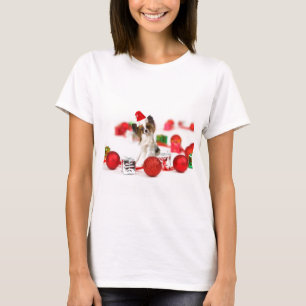 T-shirt Casquette mignon de Père Noël de Noël de chien