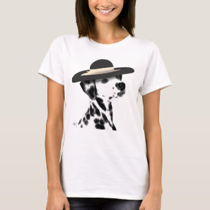 T-shirt Casquette noir dalmatien et débordé